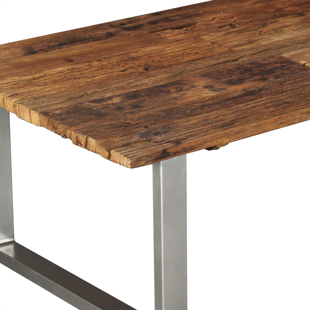 Table Basse en Bois de Récupération et Fer Forgé-La-Fabrique-Industrielle