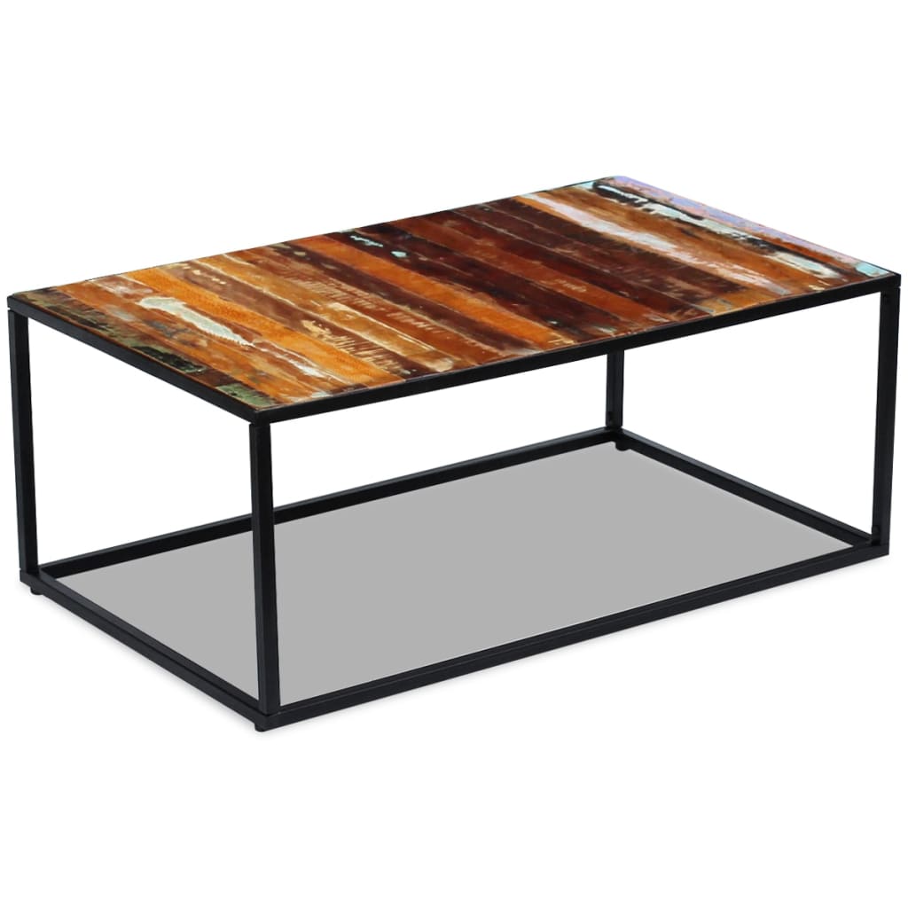 Table Basse en Bois et Acier Authentique-La-Fabrique-Industrielle