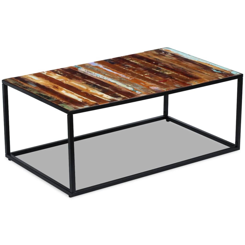 Table Basse en Bois et Acier Authentique-La-Fabrique-Industrielle