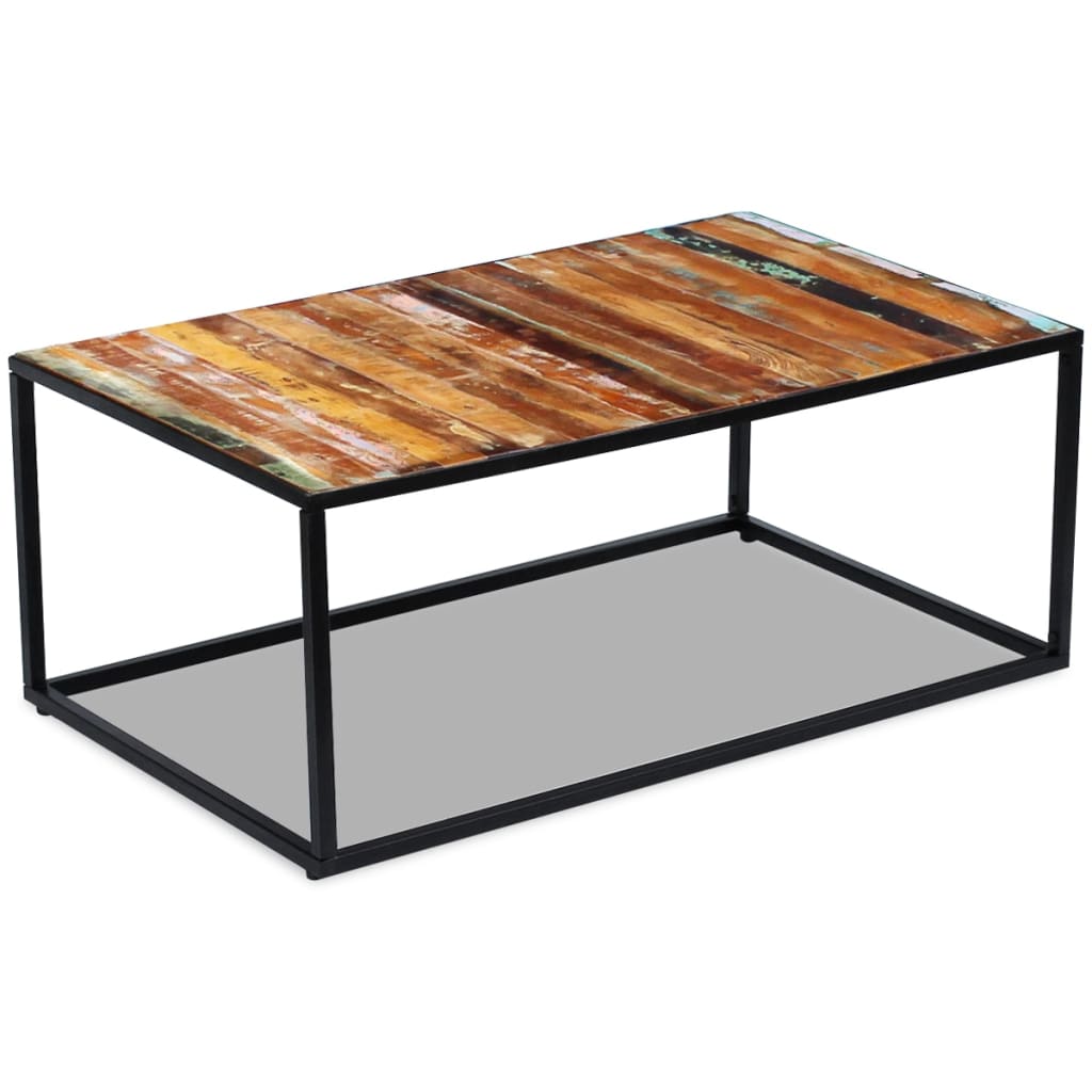Table Basse en Bois et Acier Authentique-La-Fabrique-Industrielle