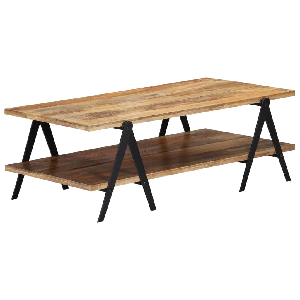 Table Basse en Bois et Métal au Style Industriel-Marron-1-La-Fabrique-Industrielle
