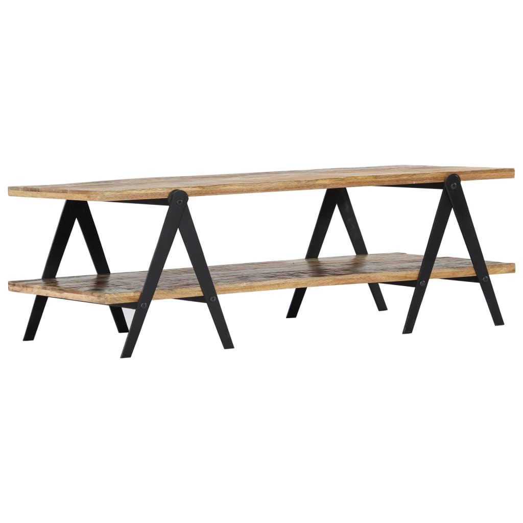 Table Basse en Bois et Métal au Style Industriel-La-Fabrique-Industrielle