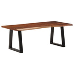 Table Basse en Bois et Pied Métal-marron miel-1-110 x 55 x 40 cm-La-Fabrique-Industrielle