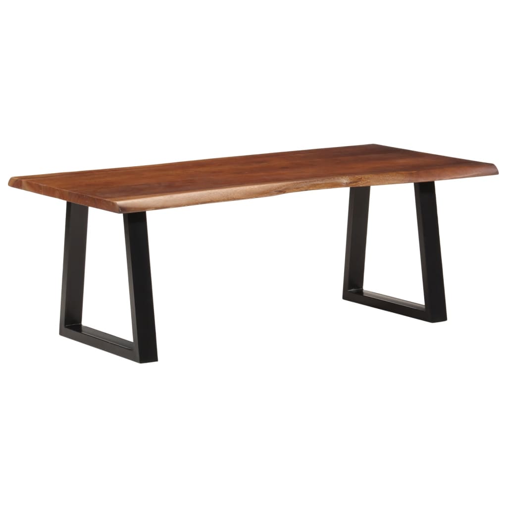 Table Basse en Bois et Pied Métal-marron miel-1-110 x 55 x 40 cm-La-Fabrique-Industrielle