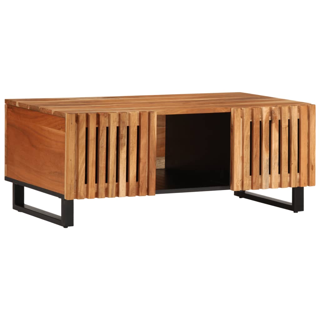 Table Basse en Fer et Bois au Style Design-Marron-Bois d'acacia massif-1-La-Fabrique-Industrielle