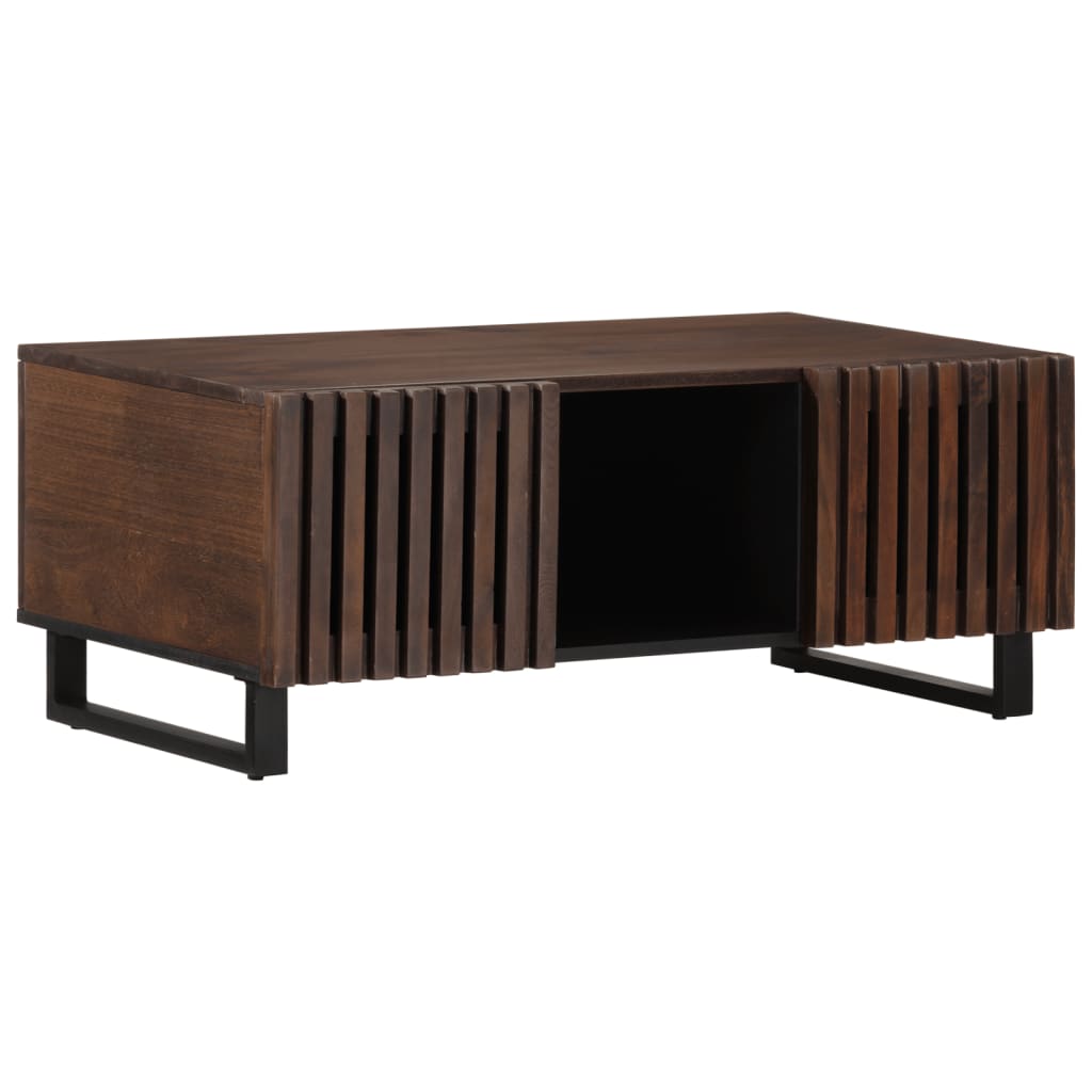 Table Basse en Fer et Bois au Style Design-Marron-bois de manguier massif-1-La-Fabrique-Industrielle