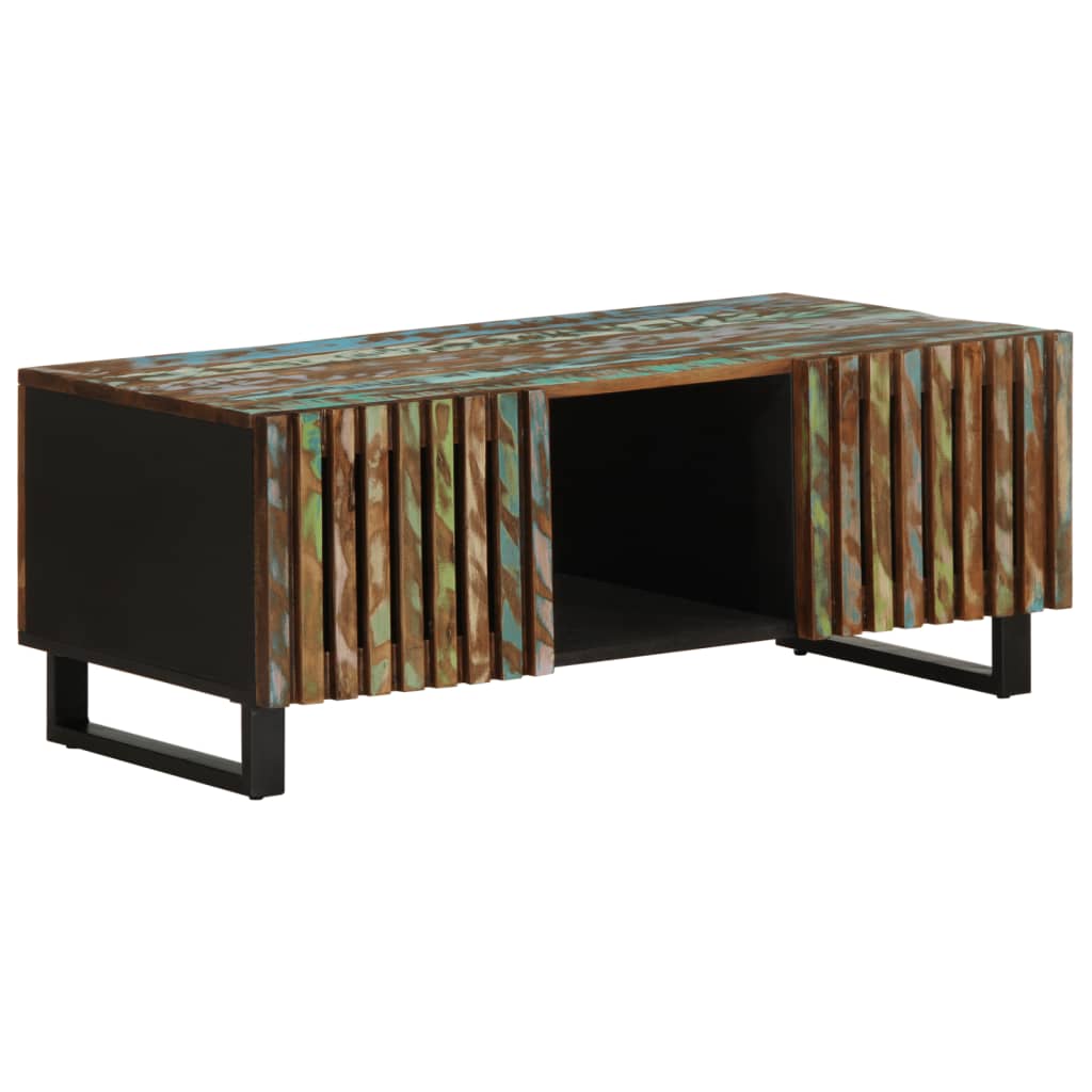 Table Basse en Fer et Bois au Style Design-Multicolore-Bois d'acacia massif-1-La-Fabrique-Industrielle