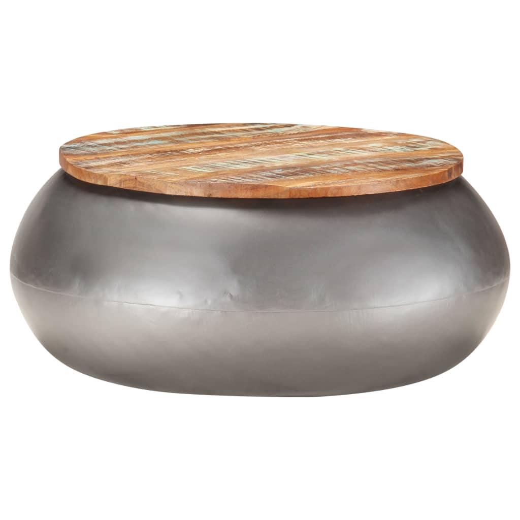 Table Basse en Forme de Bol avec Bois Recyclé-Gris-1-68 x 30 cm-La-Fabrique-Industrielle