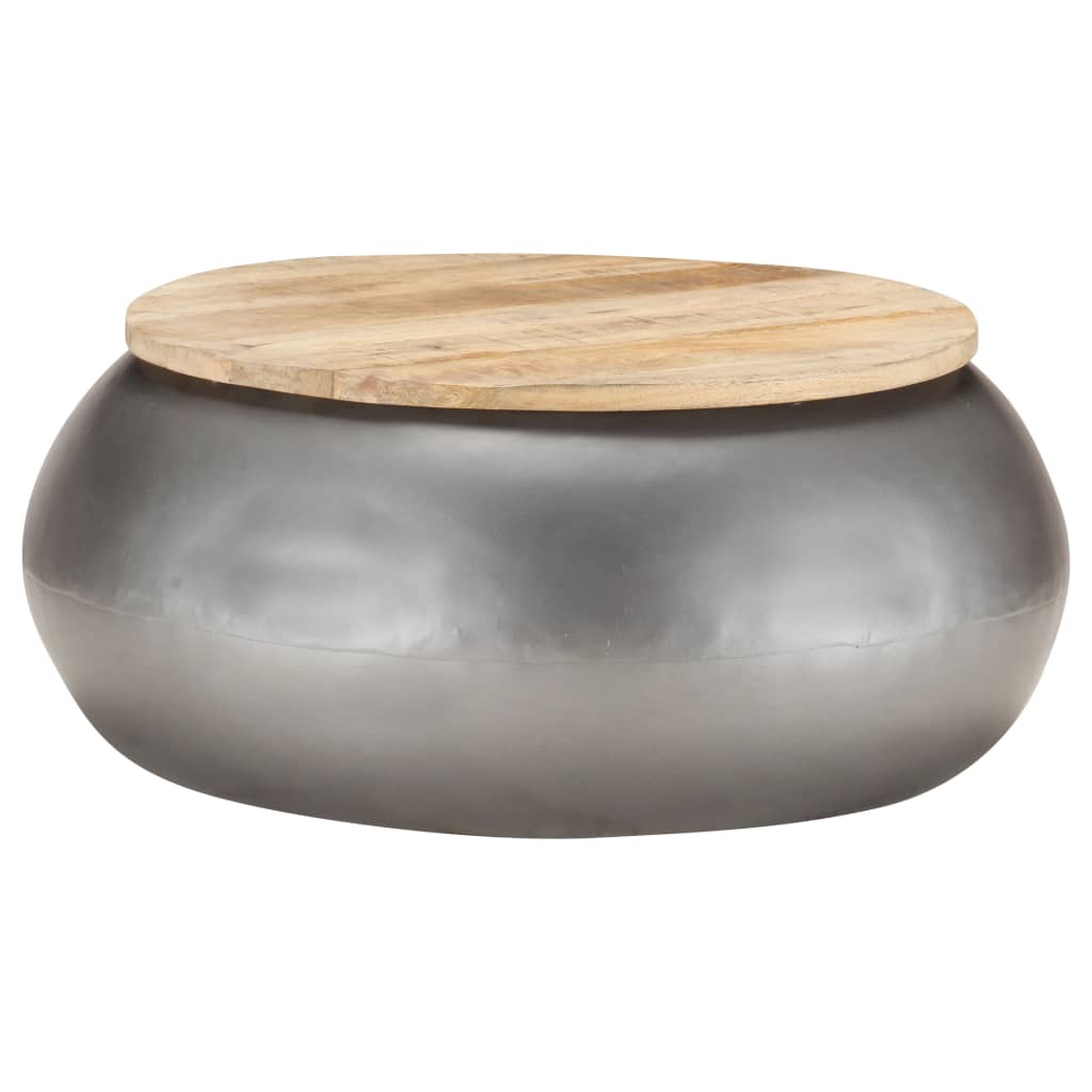Table Basse en Forme de Bol avec Bois Recyclé-Marron-1-68 x 30 cm-La-Fabrique-Industrielle