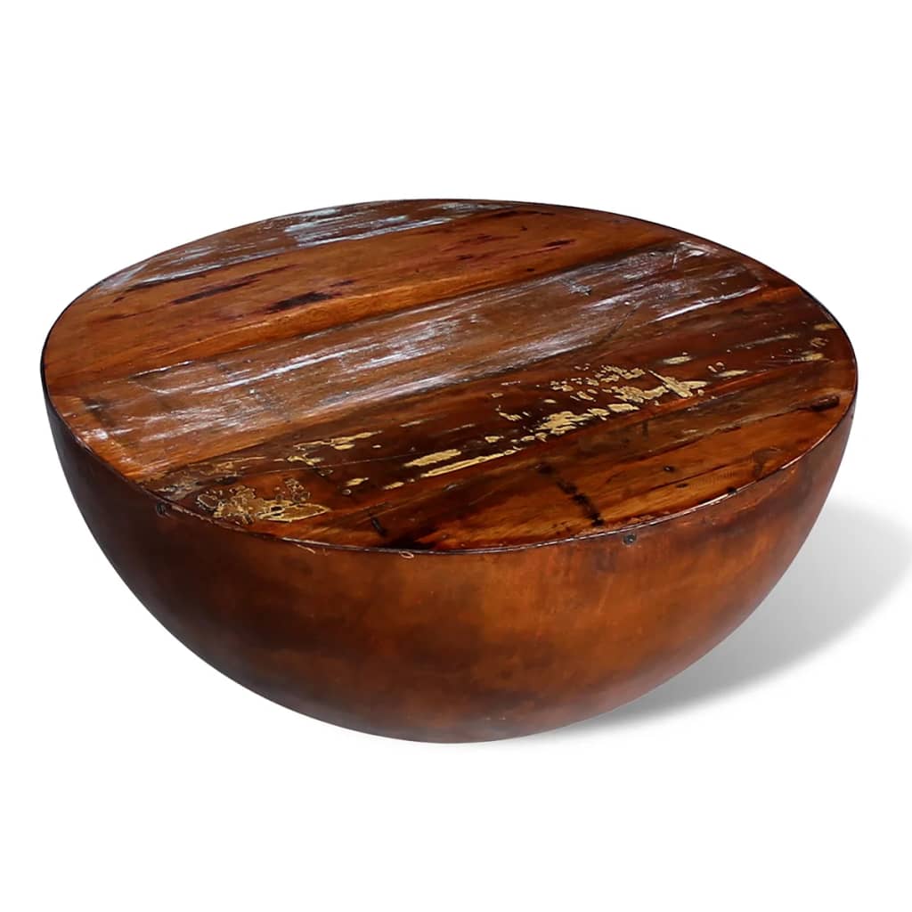 Table Basse en Forme de Bol avec Bois Recyclé-La-Fabrique-Industrielle