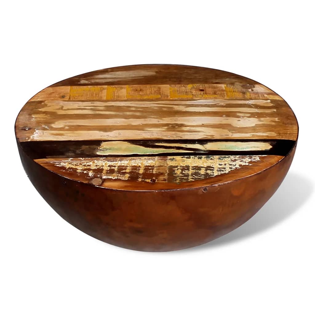 Table Basse en Forme de Bol avec Bois Recyclé-La-Fabrique-Industrielle