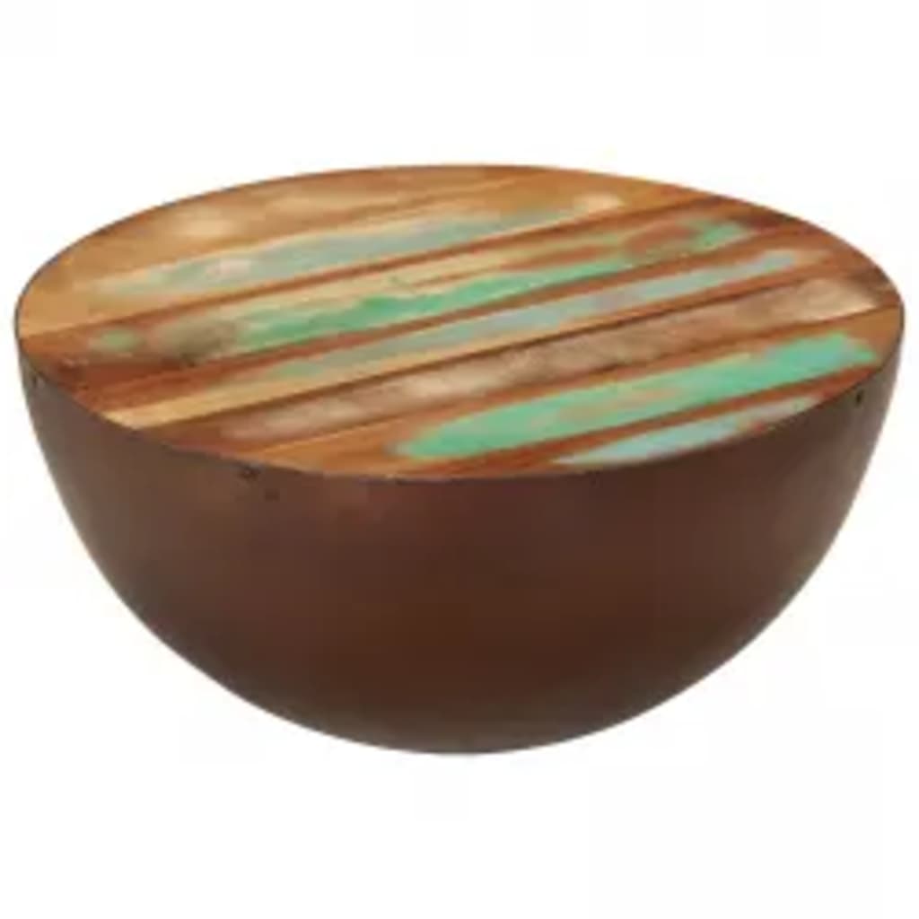 Table Basse en Forme de Bol avec Bois Recyclé-La-Fabrique-Industrielle
