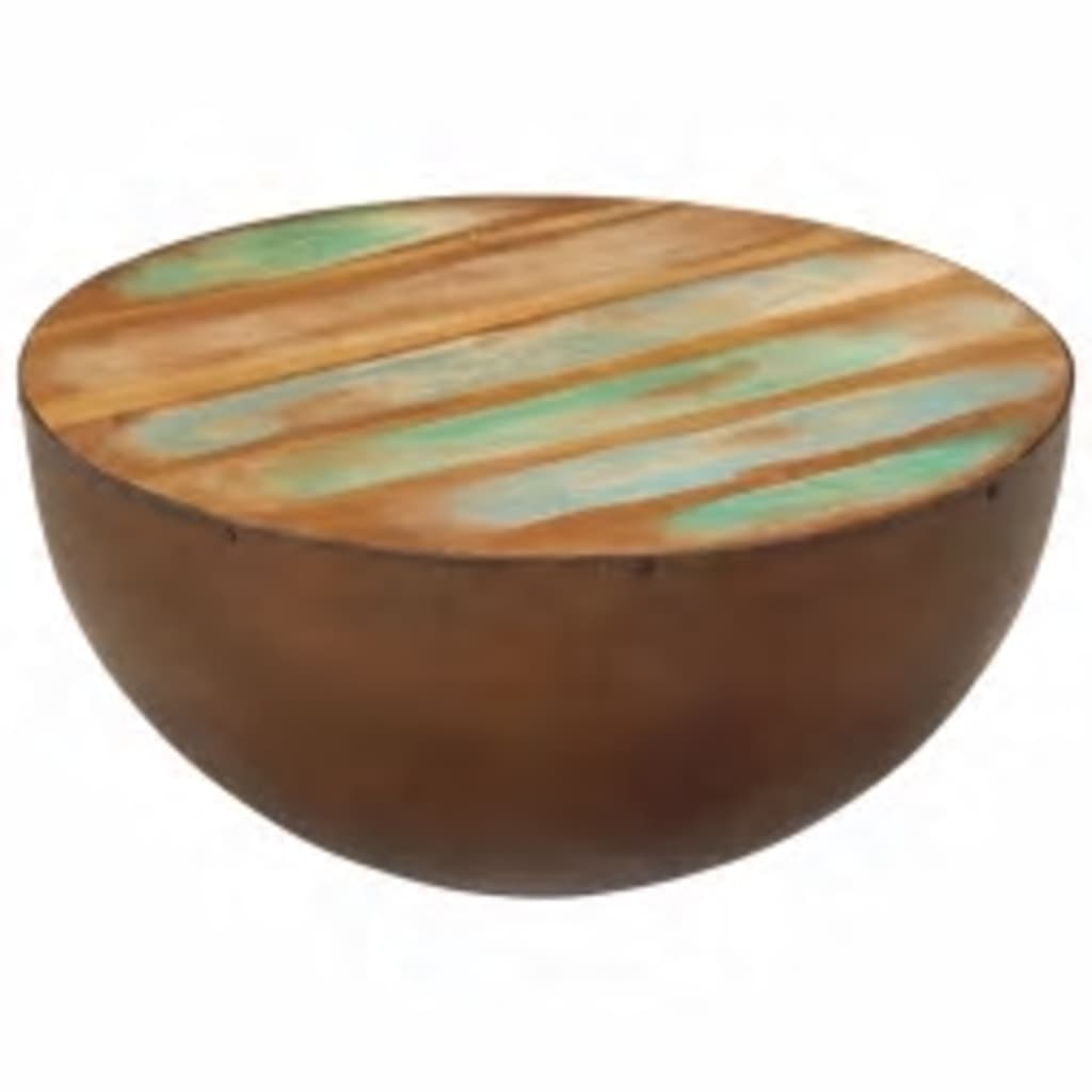 Table Basse en Forme de Bol avec Bois Recyclé-La-Fabrique-Industrielle