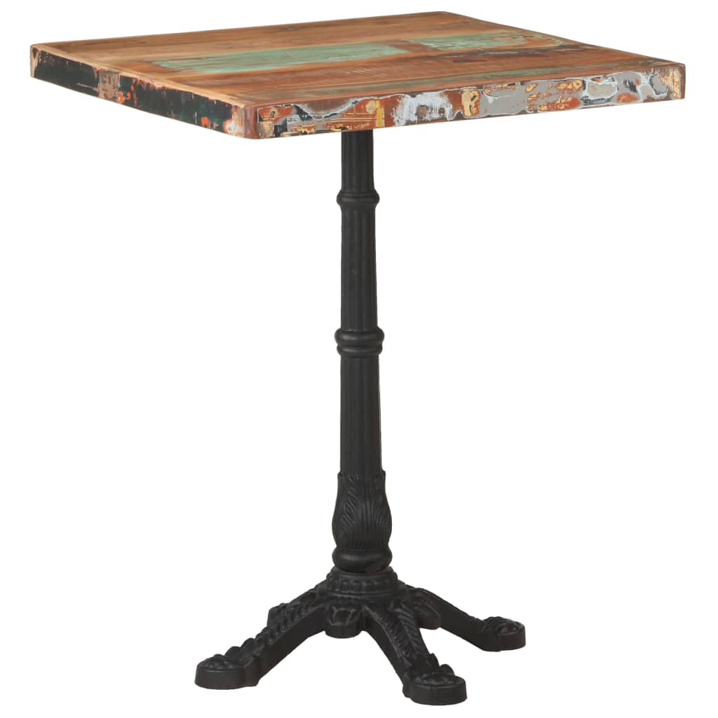 Table Bistrot en Métal et Bois Massif Industriel-bois de récupération massif-1-4 legs-La-Fabrique-Industrielle