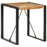 Table Carrée en Bois de Manguier et Acier Noir-Bois de manguier brut massif-1-70 x 70 x 75 cm-La-Fabrique-Industrielle