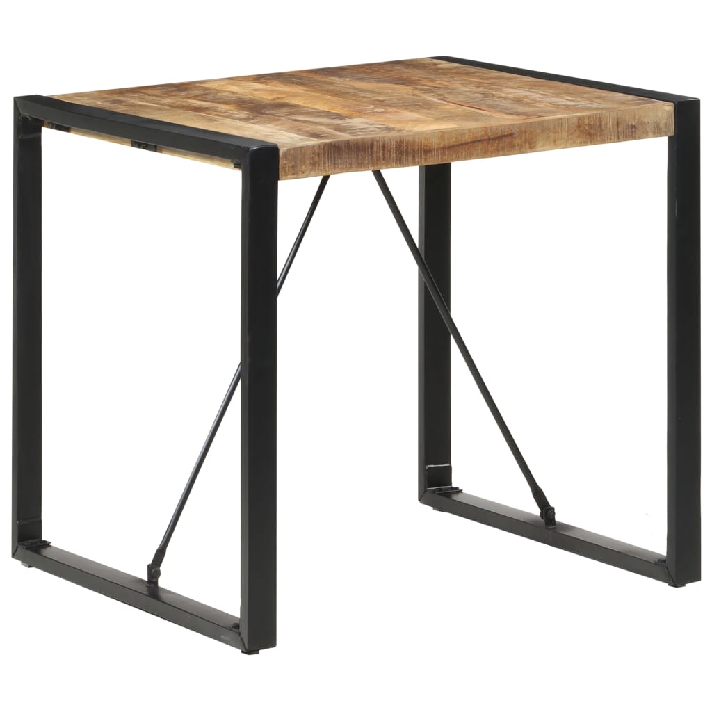 Table Carrée en Bois de Manguier et Acier Noir-bois de manguier brut-1-80 x 80 x 75 cm-La-Fabrique-Industrielle