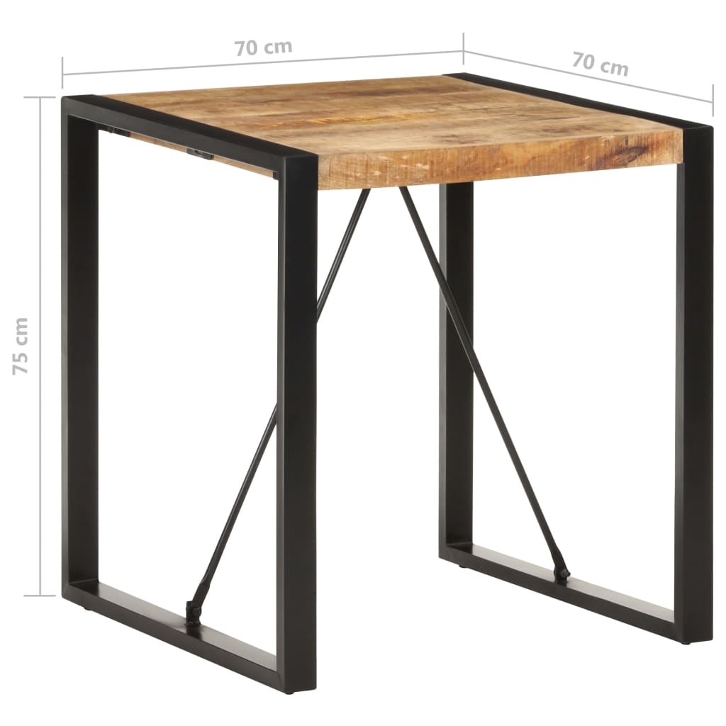 Table Carrée en Bois de Manguier et Acier Noir-La-Fabrique-Industrielle