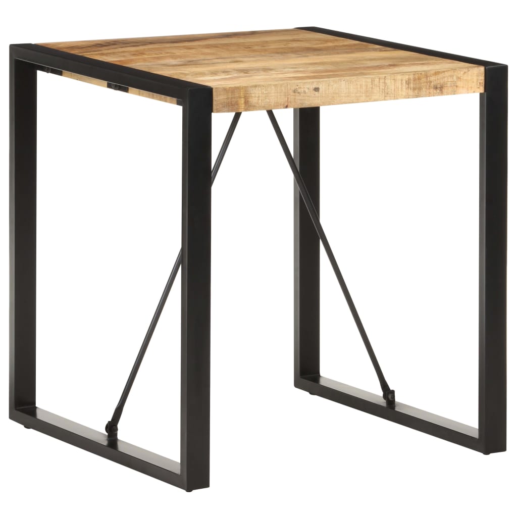 Table Carrée en Bois de Manguier et Acier Noir-La-Fabrique-Industrielle
