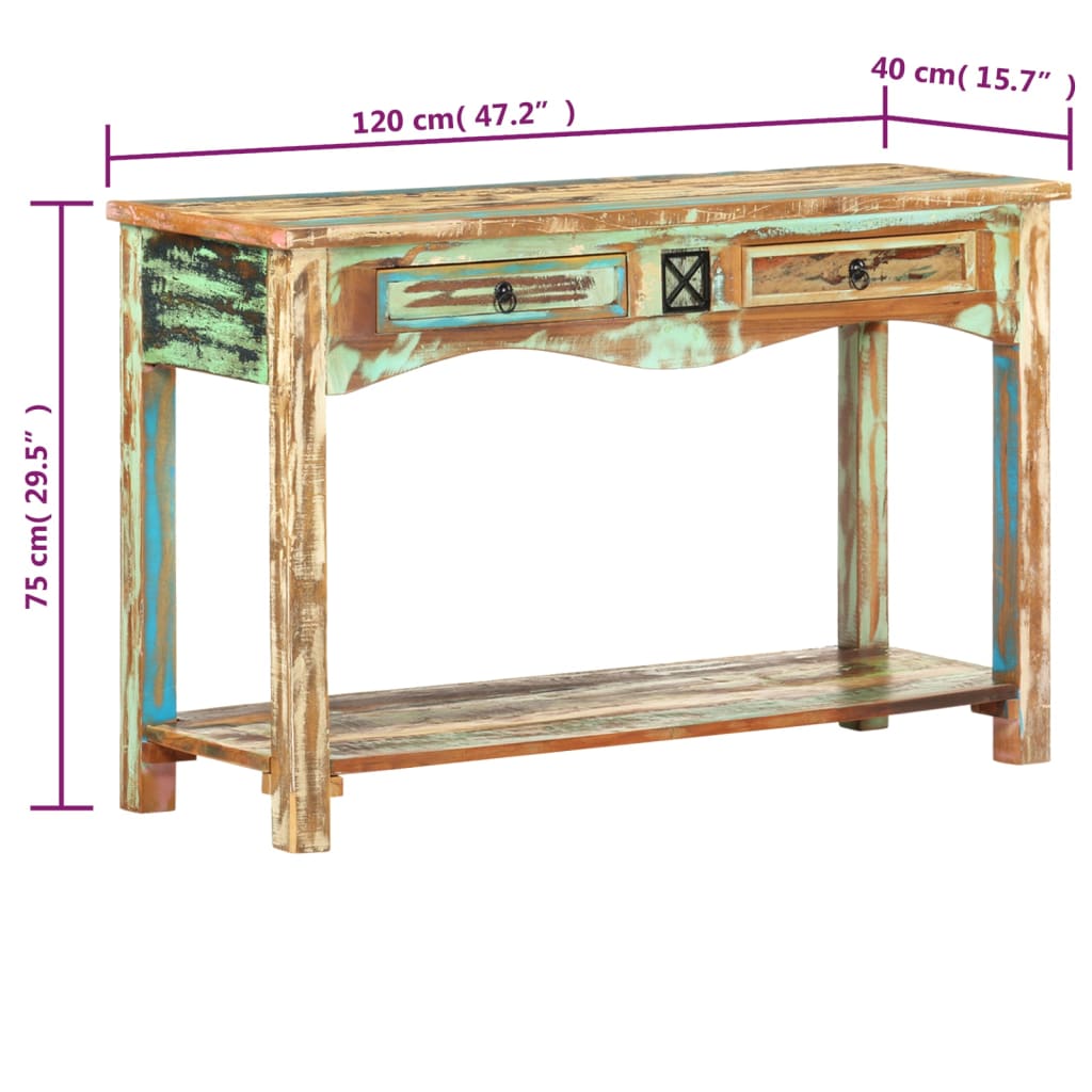 Table Console Authentique en Bois Vintage-La-Fabrique-Industrielle