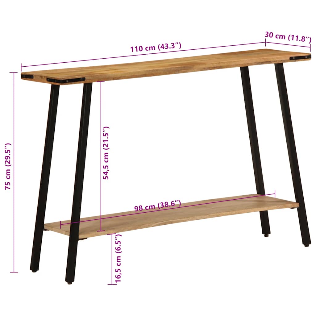 Table Console Élégante en Bois de Manguier ```-La-Fabrique-Industrielle
