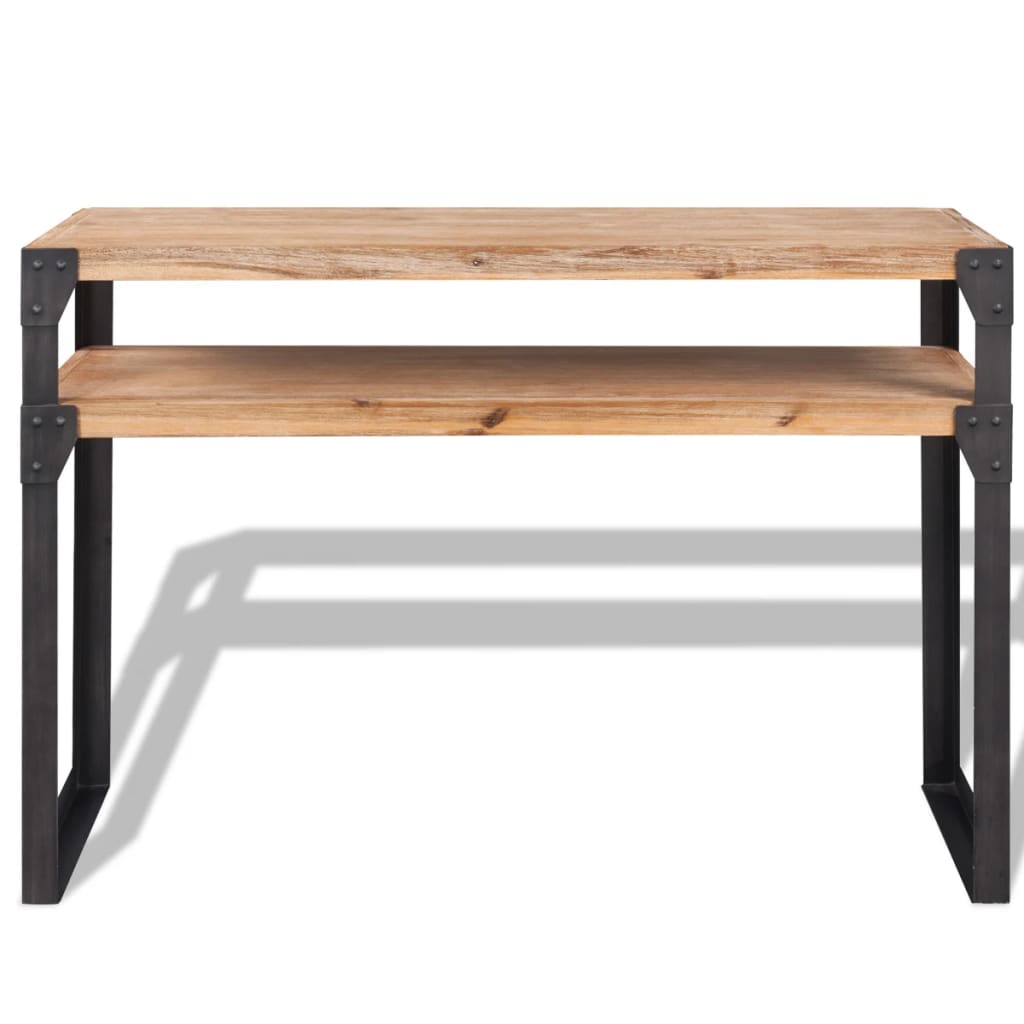 Table Console Élégante en Bois et Métal Noir-La-Fabrique-Industrielle
