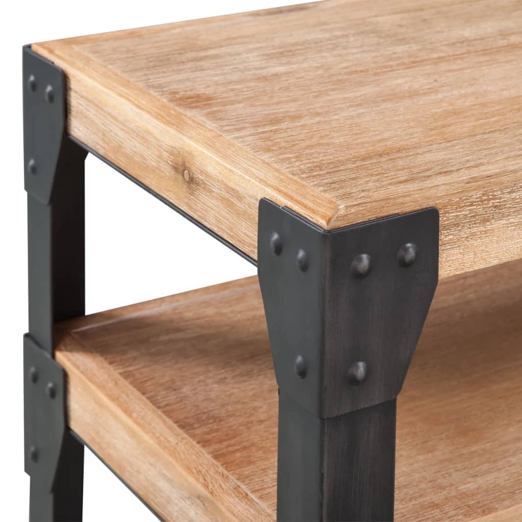 Table Console Élégante en Bois et Métal Noir-La-Fabrique-Industrielle