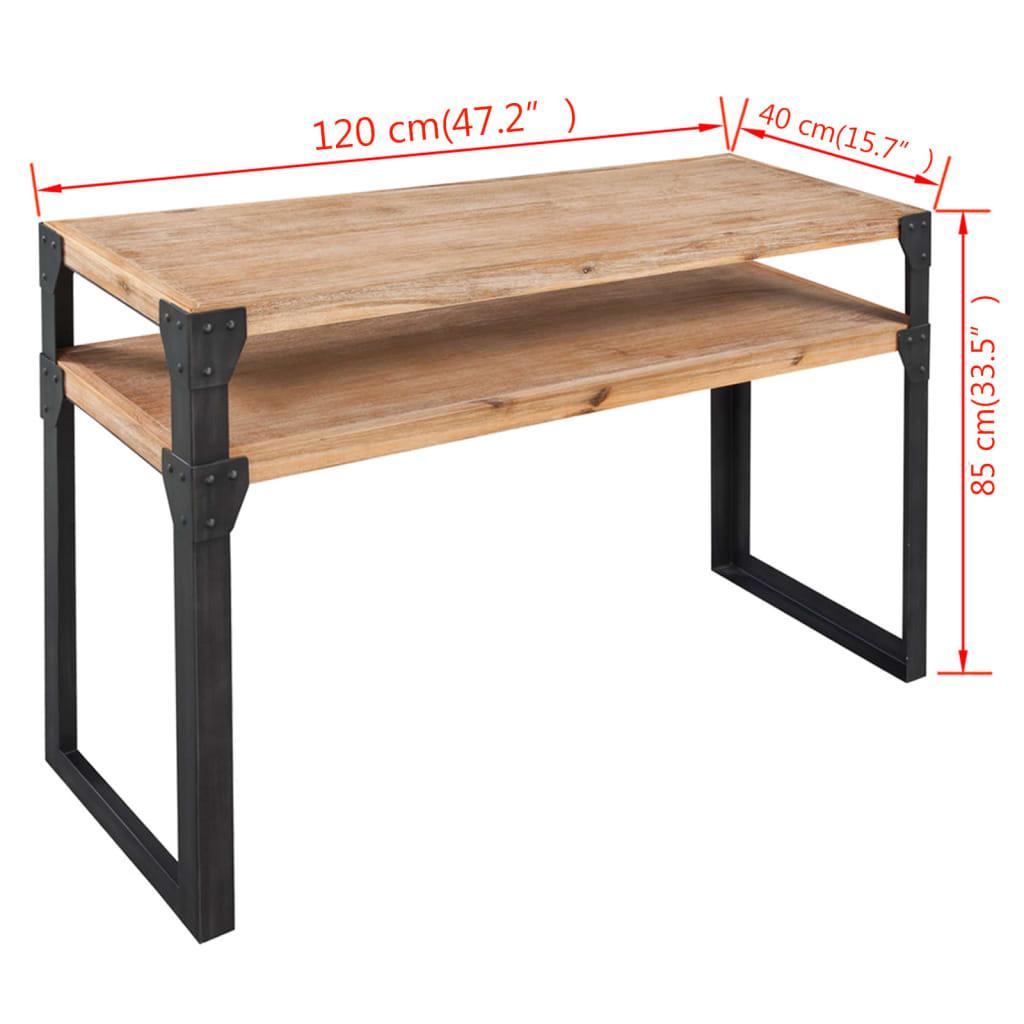 Table Console Élégante en Bois et Métal Noir-La-Fabrique-Industrielle