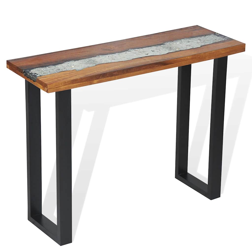Table Console Extensible en Bois Massif Teck-La-Fabrique-Industrielle