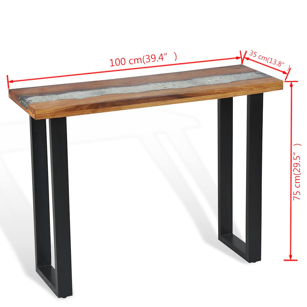 Table Console Extensible en Bois Massif Teck-La-Fabrique-Industrielle