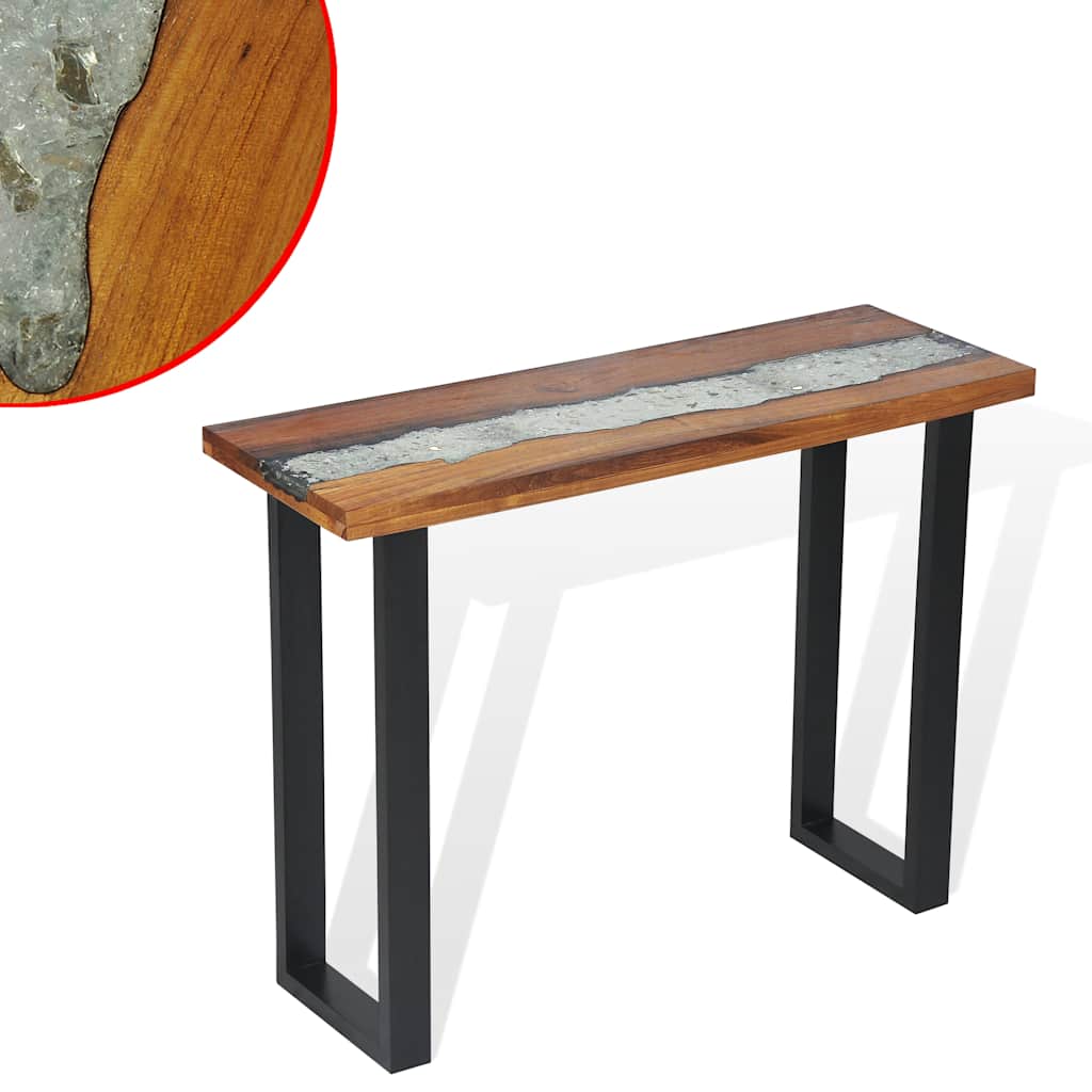 Table Console Extensible en Bois Massif Teck-La-Fabrique-Industrielle
