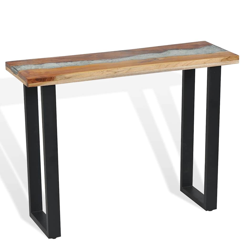 Table Console Extensible en Bois Massif Teck-La-Fabrique-Industrielle