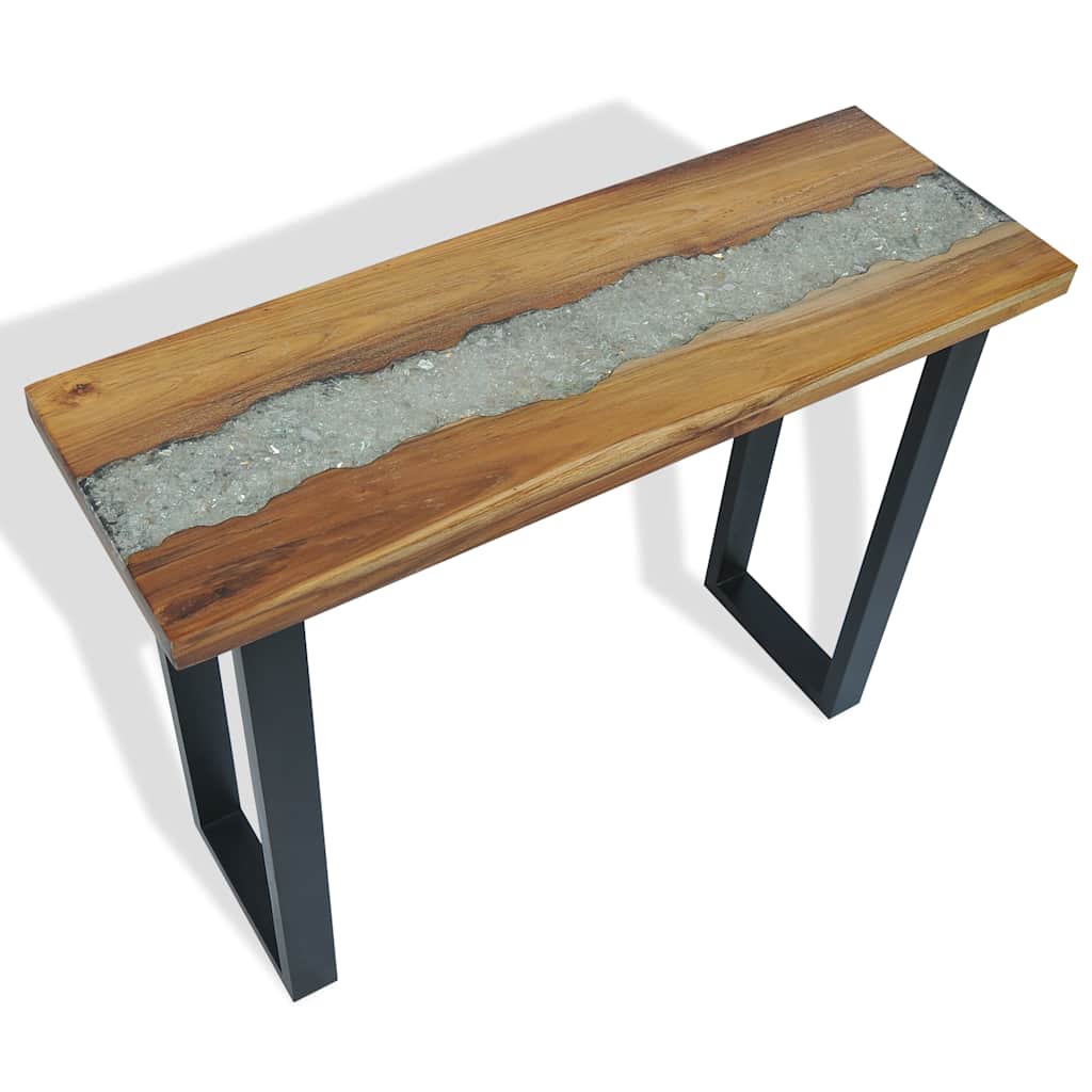 Table Console Extensible en Bois Massif Teck-La-Fabrique-Industrielle