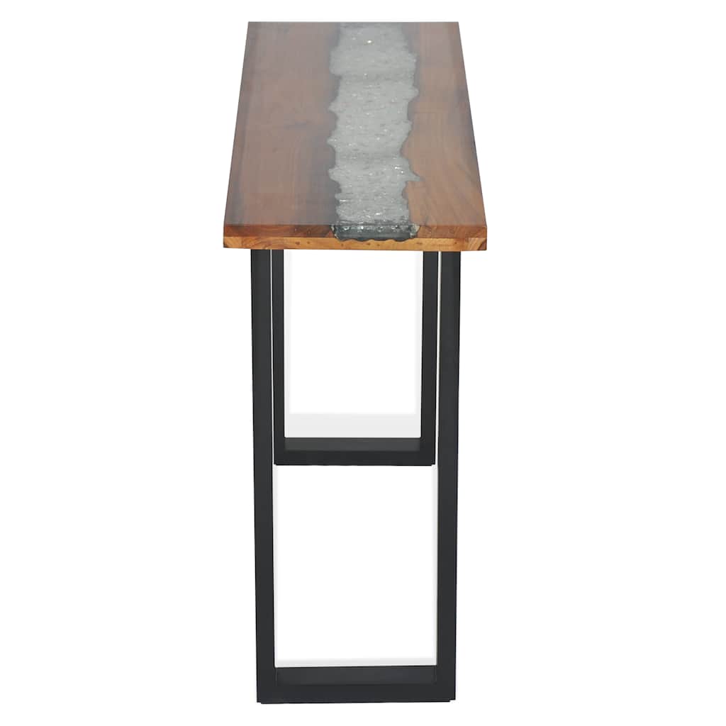 Table Console Extensible en Bois Massif Teck-La-Fabrique-Industrielle