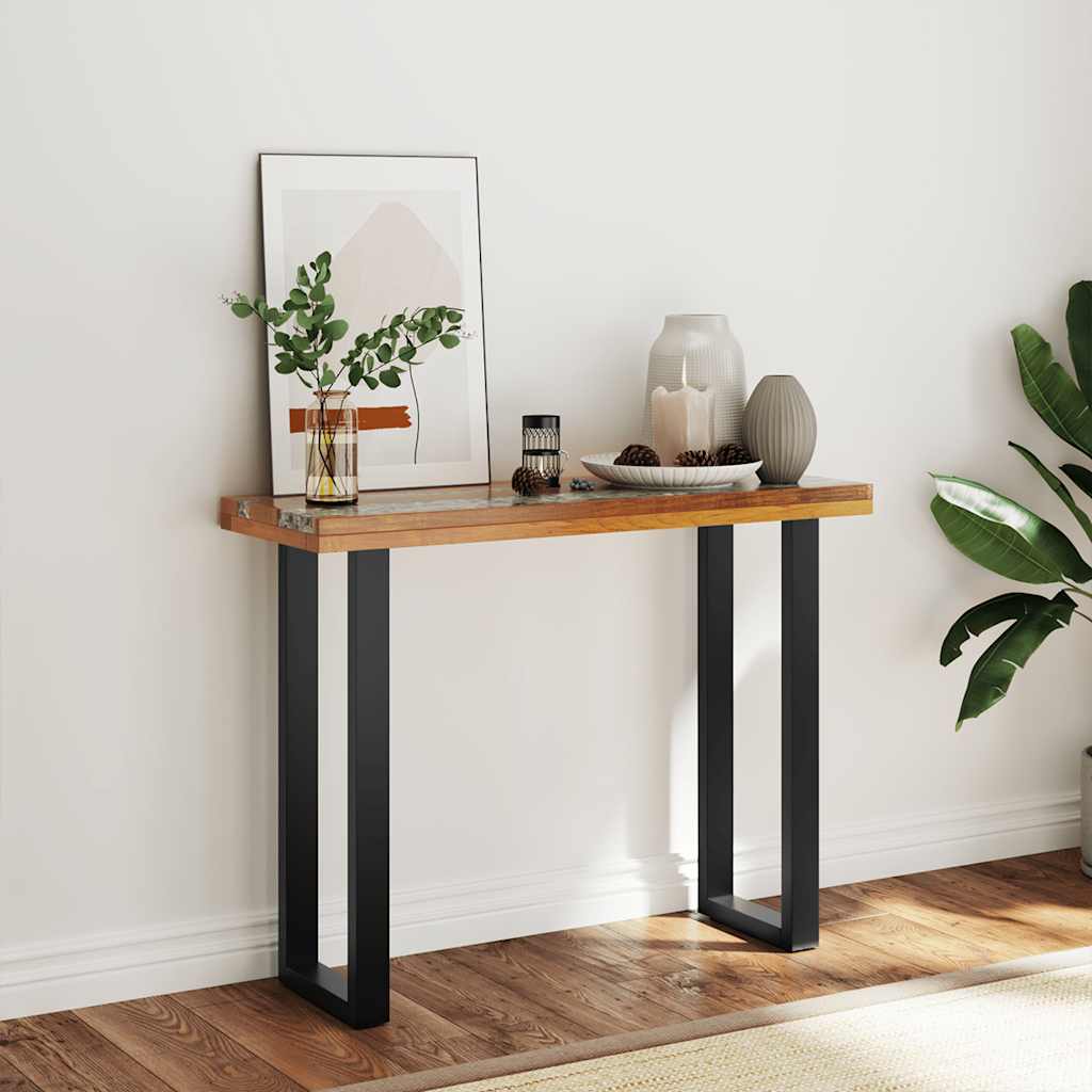 Table Console Extensible en Bois Massif Teck-La-Fabrique-Industrielle