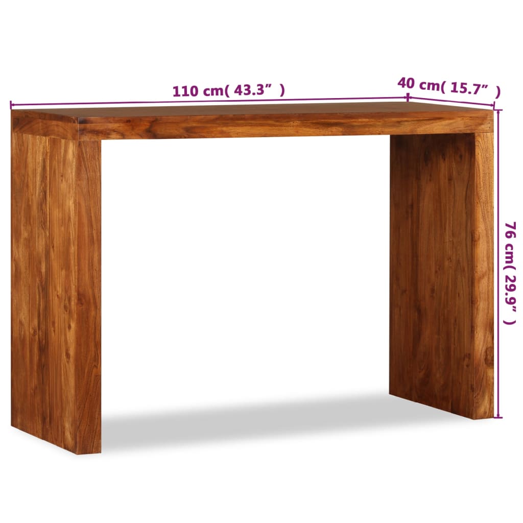 Table Console en Bois Massif avec Finition Miel-La-Fabrique-Industrielle