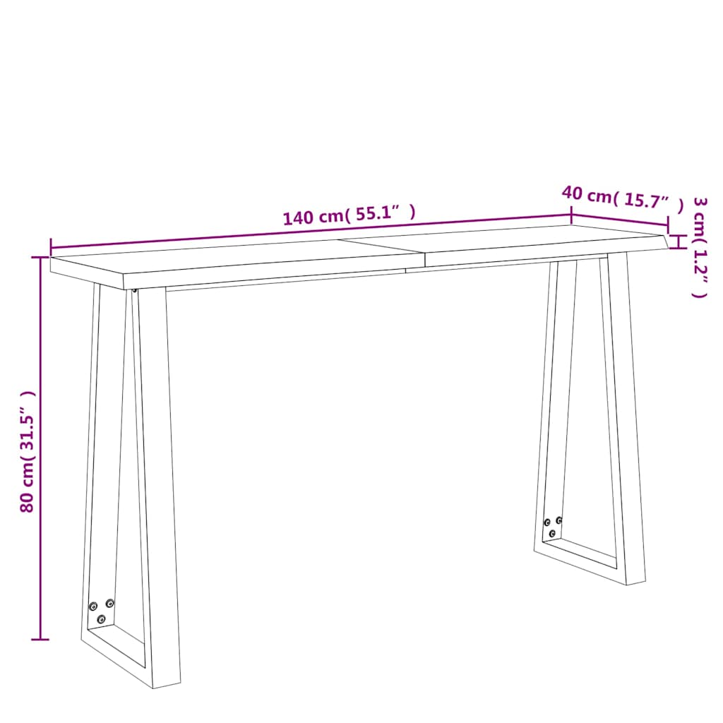Table Console en Bois d'Acacia Style Industriel-La-Fabrique-Industrielle