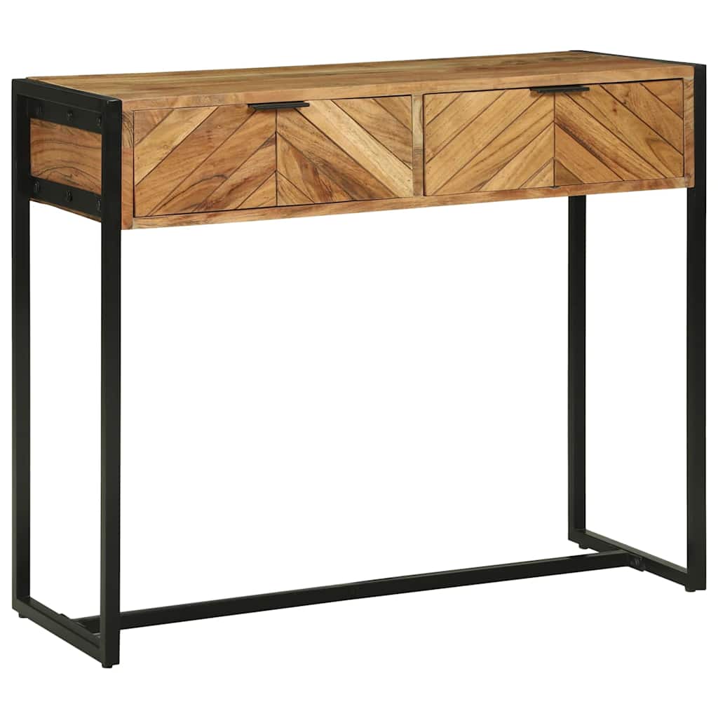 Table Console en Bois et Métal Design-2 tiroirs-La-Fabrique-Industrielle