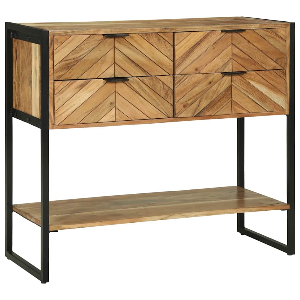 Table Console en Bois et Métal Design-4 tiroirs-La-Fabrique-Industrielle
