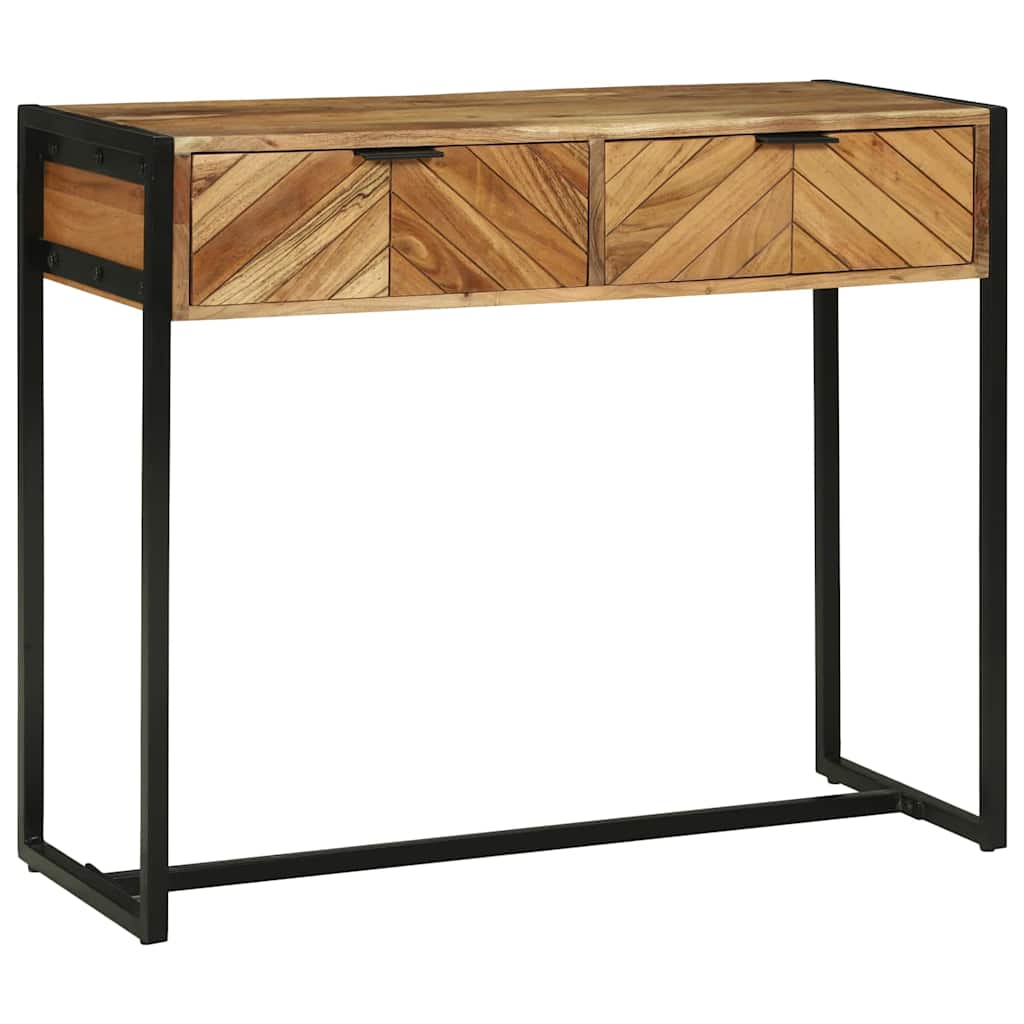 Table Console en Bois et Métal Design-La-Fabrique-Industrielle