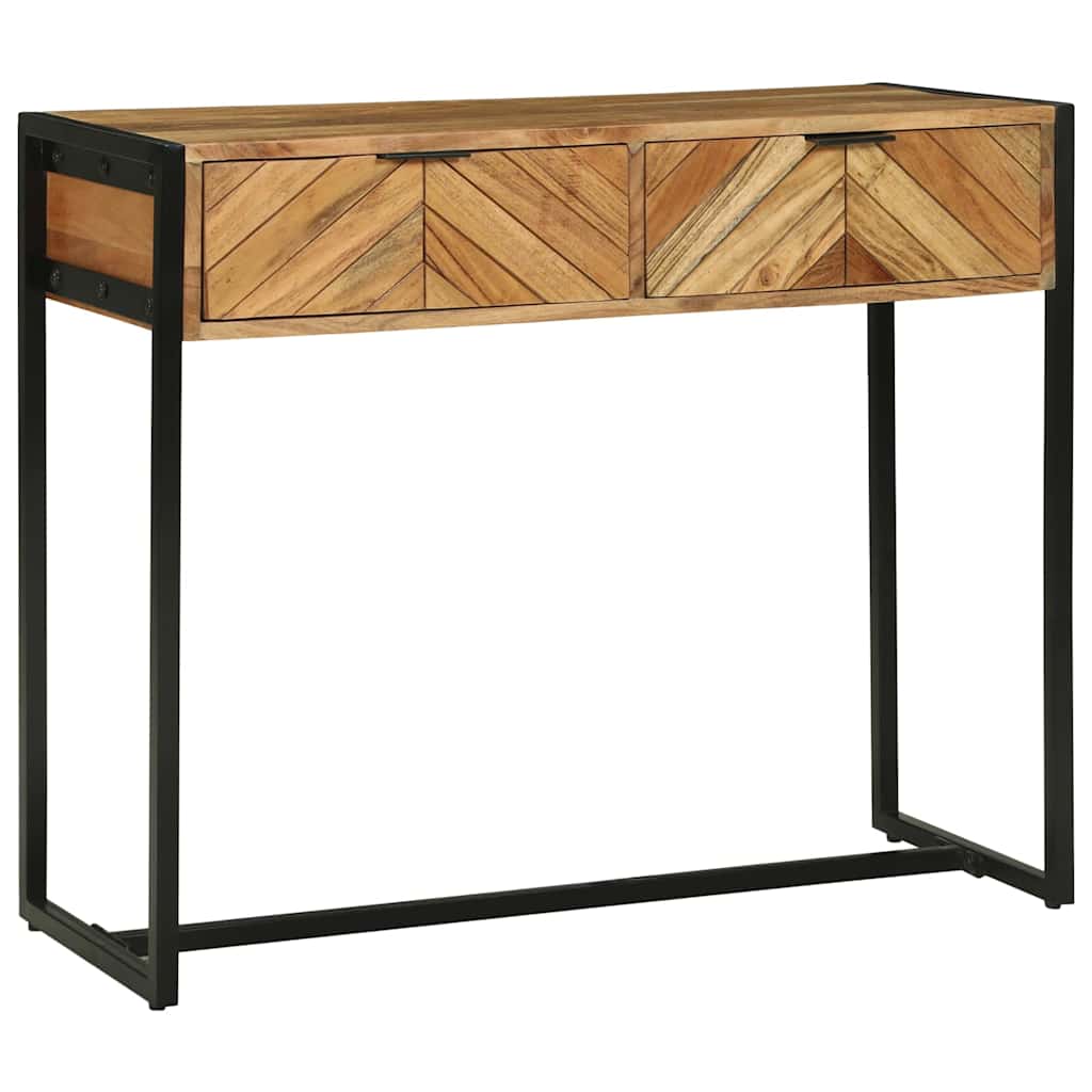 Table Console en Bois et Métal Design-La-Fabrique-Industrielle