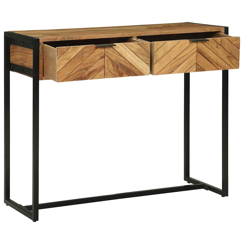 Table Console en Bois et Métal Design-La-Fabrique-Industrielle