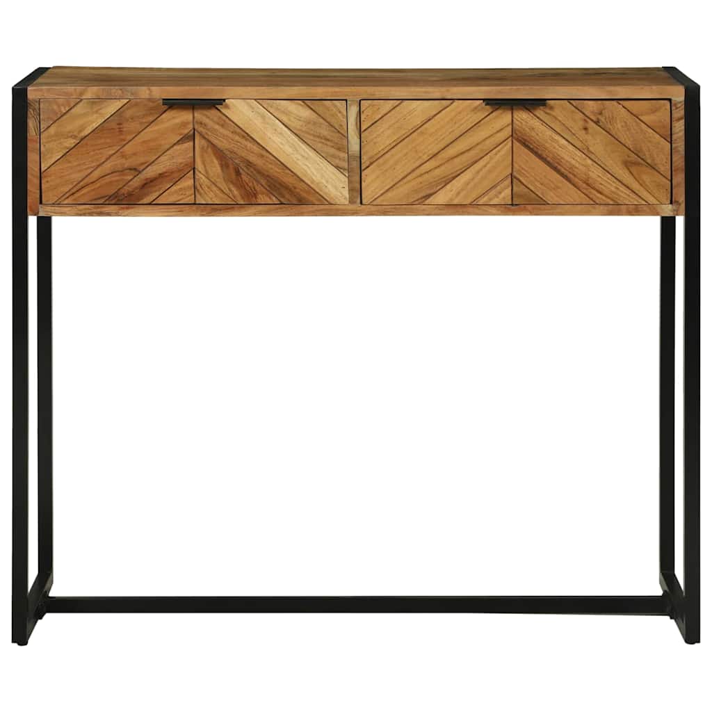 Table Console en Bois et Métal Design-La-Fabrique-Industrielle