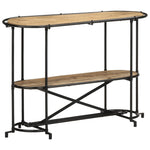 Table Console en Bois et Pieds en Métal Noir-Bois de manguier brut massif-1-La-Fabrique-Industrielle