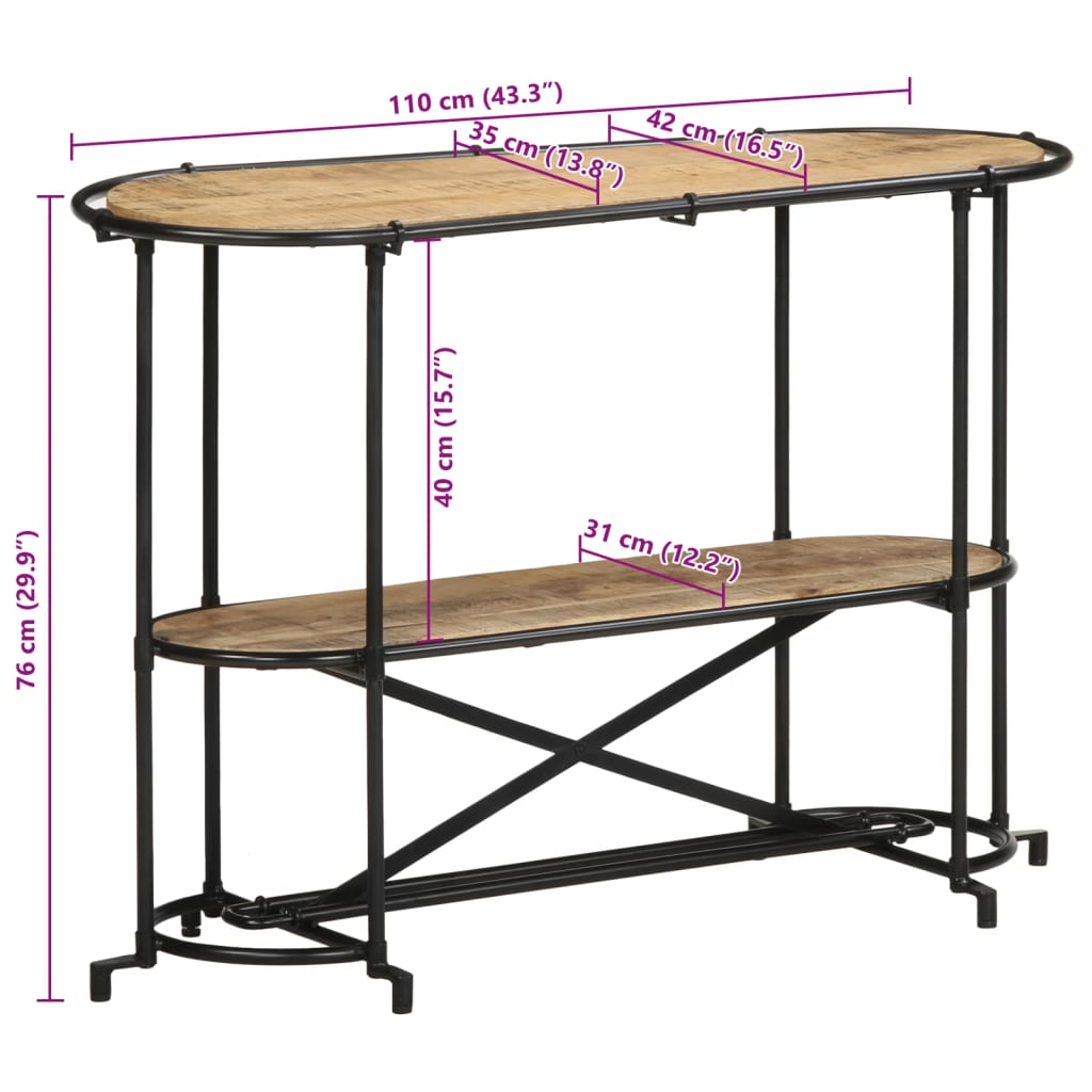 Table Console en Bois et Pieds en Métal Noir-La-Fabrique-Industrielle