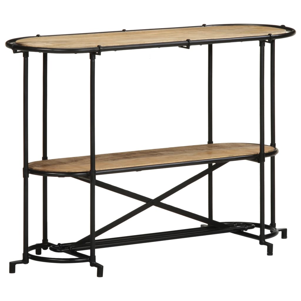 Table Console en Bois et Pieds en Métal Noir-La-Fabrique-Industrielle