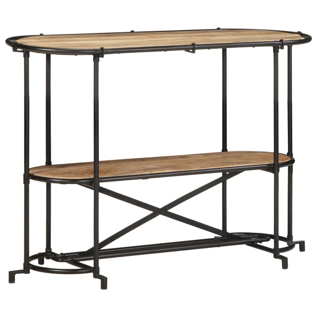 Table Console en Bois et Pieds en Métal Noir-La-Fabrique-Industrielle