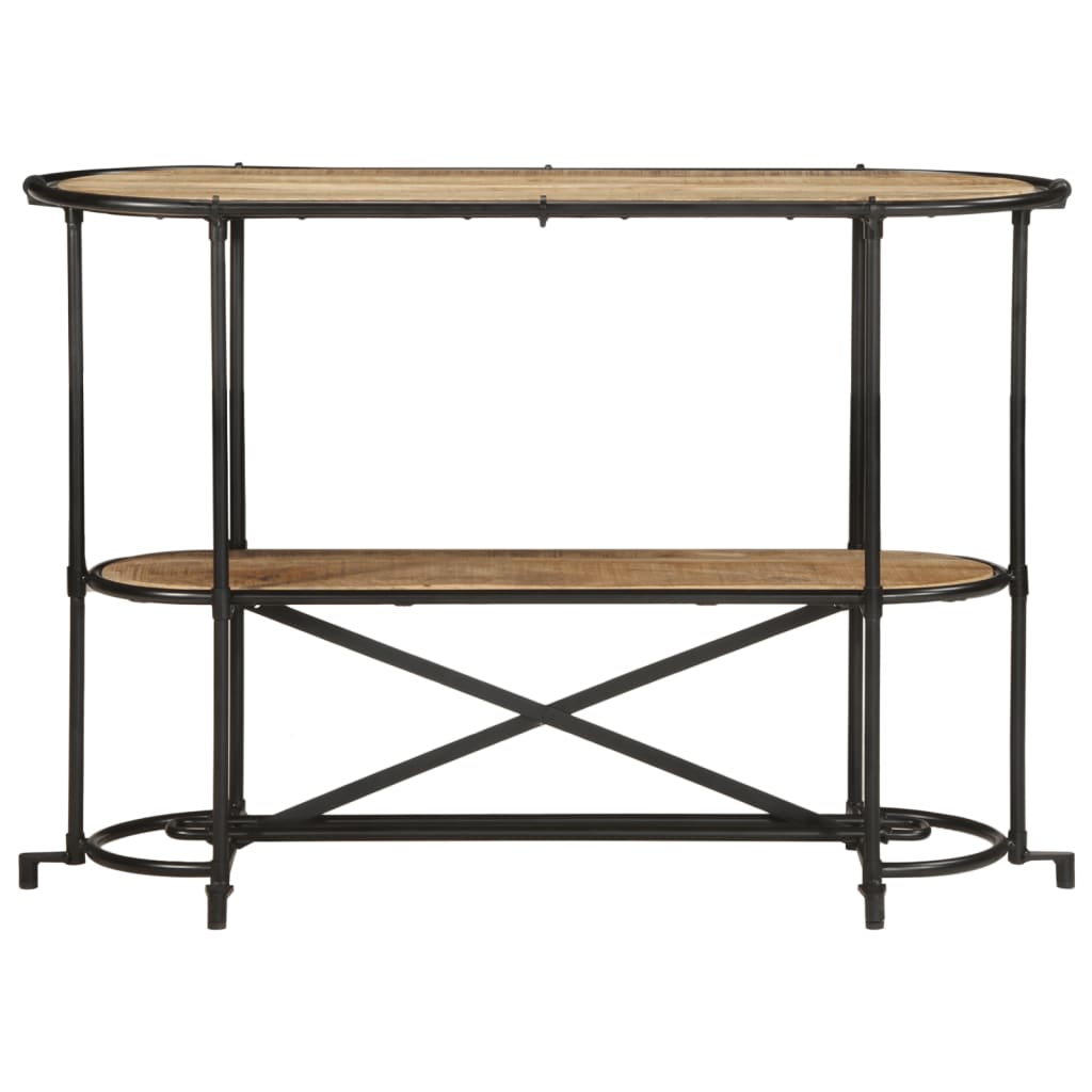 Table Console en Bois et Pieds en Métal Noir-La-Fabrique-Industrielle