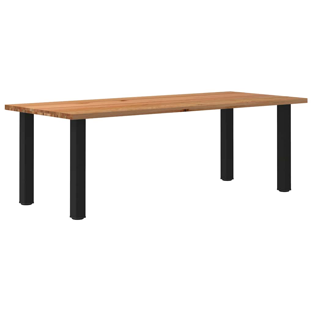 Table Contemporaine en Bois Massif et Acier Noir-100 cm-240 cm-1-La-Fabrique-Industrielle