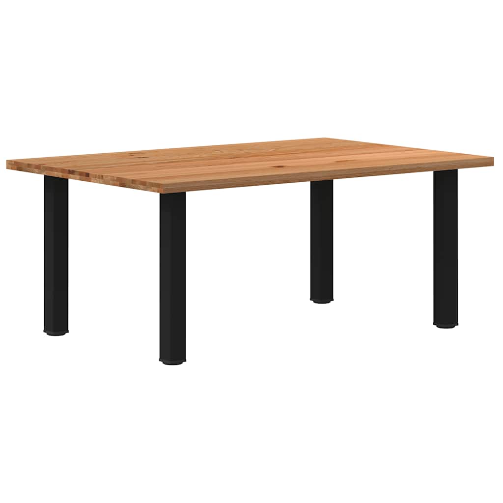 Table Contemporaine en Bois Massif et Acier Noir-120 cm-180 cm-1-La-Fabrique-Industrielle