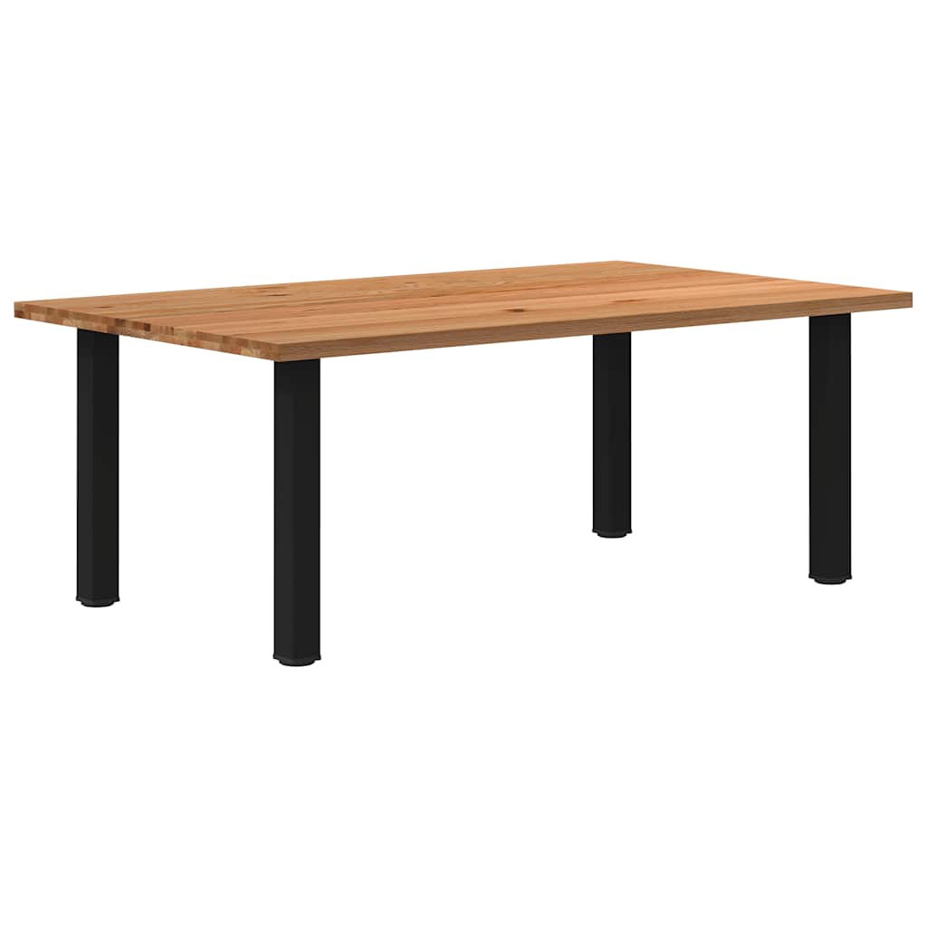 Table Contemporaine en Bois Massif et Acier Noir-120 cm-200 cm-1-La-Fabrique-Industrielle
